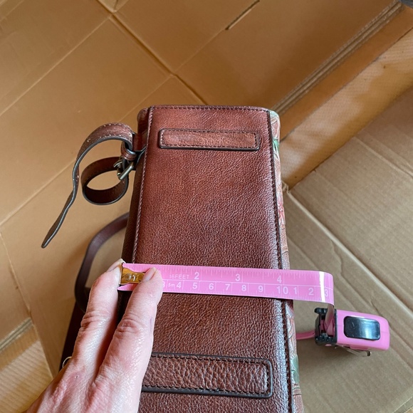 NWOT Brown Embossed Leather Backpack - Picture 8 of 11